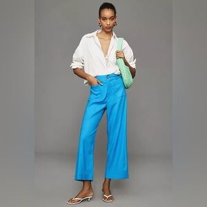 Anthropologie Blue Wide Leg Pants